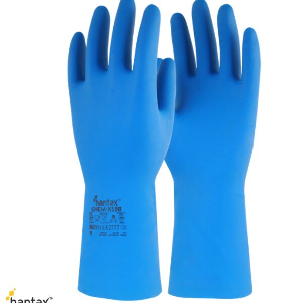 Hantex Chemx-15B Blue Nitrile Chemical Gauntlet (Pack of 10) Thumbnail